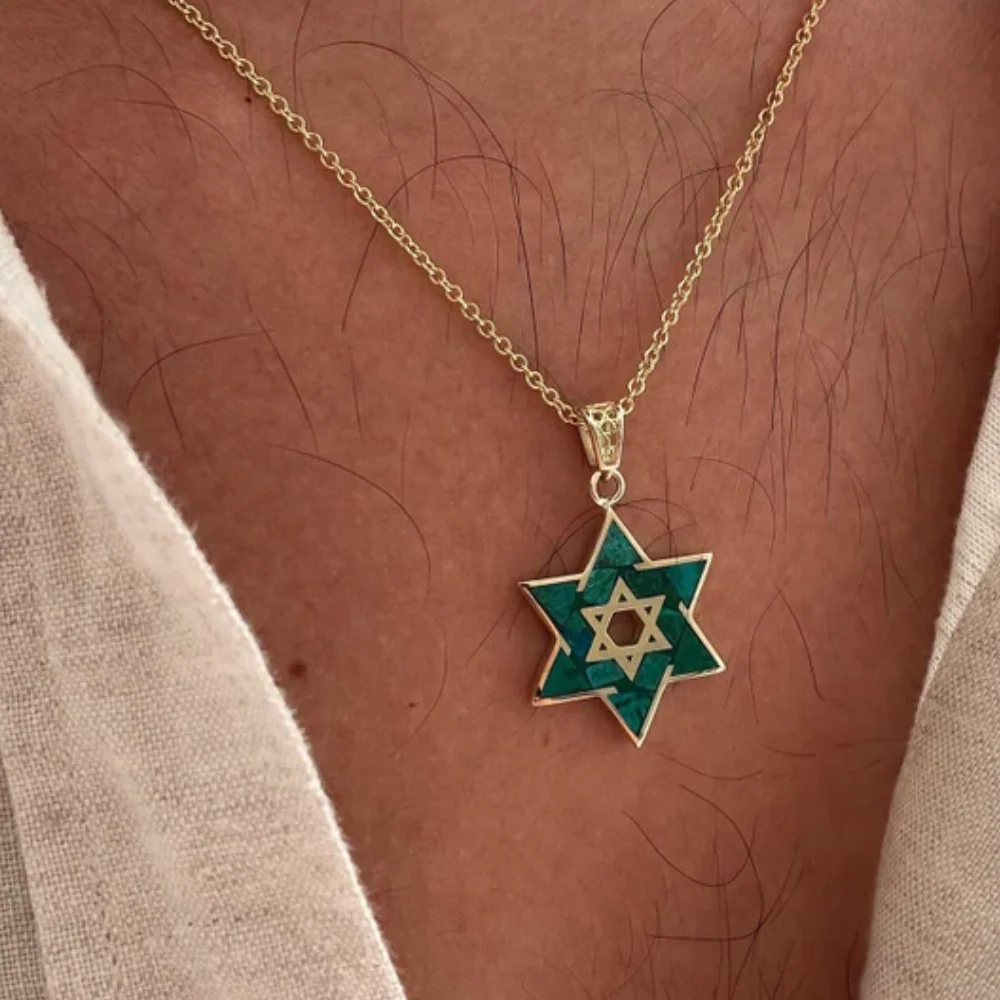 Eilat Star of David Pendant in 14K Gold - Image 3