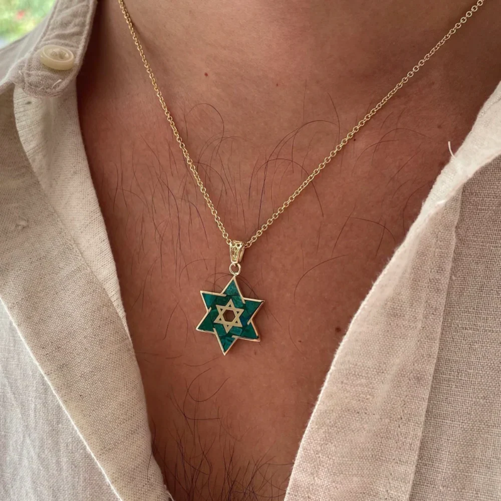 Eilat Star of David Pendant in 14K Gold - Image 4