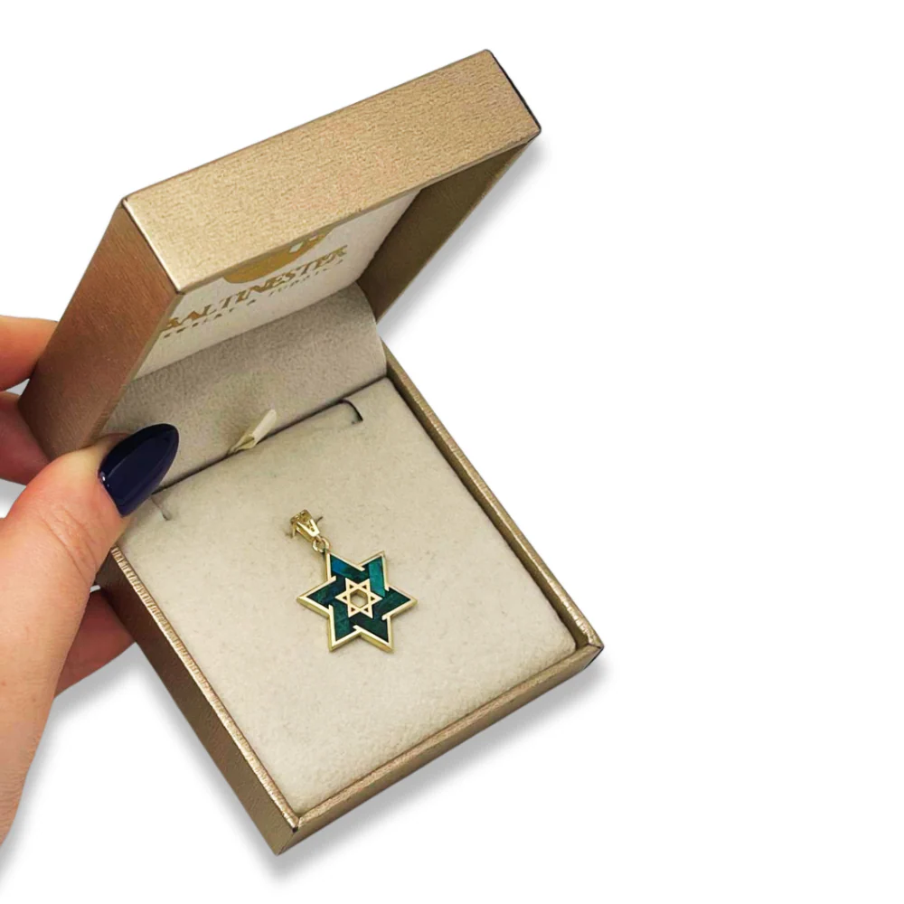 Eilat Star of David Pendant in 14K Gold - Image 5