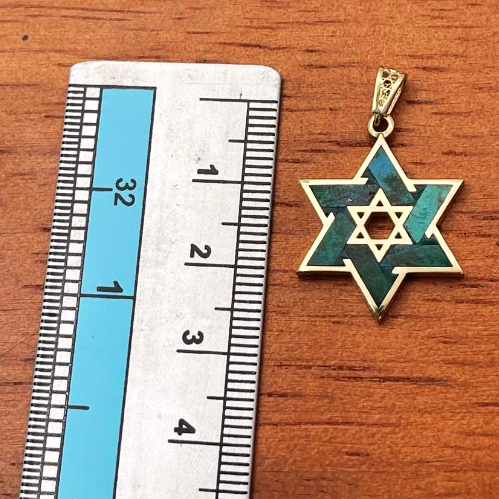 Eilat Star of David Pendant in 14K Gold - Image 7