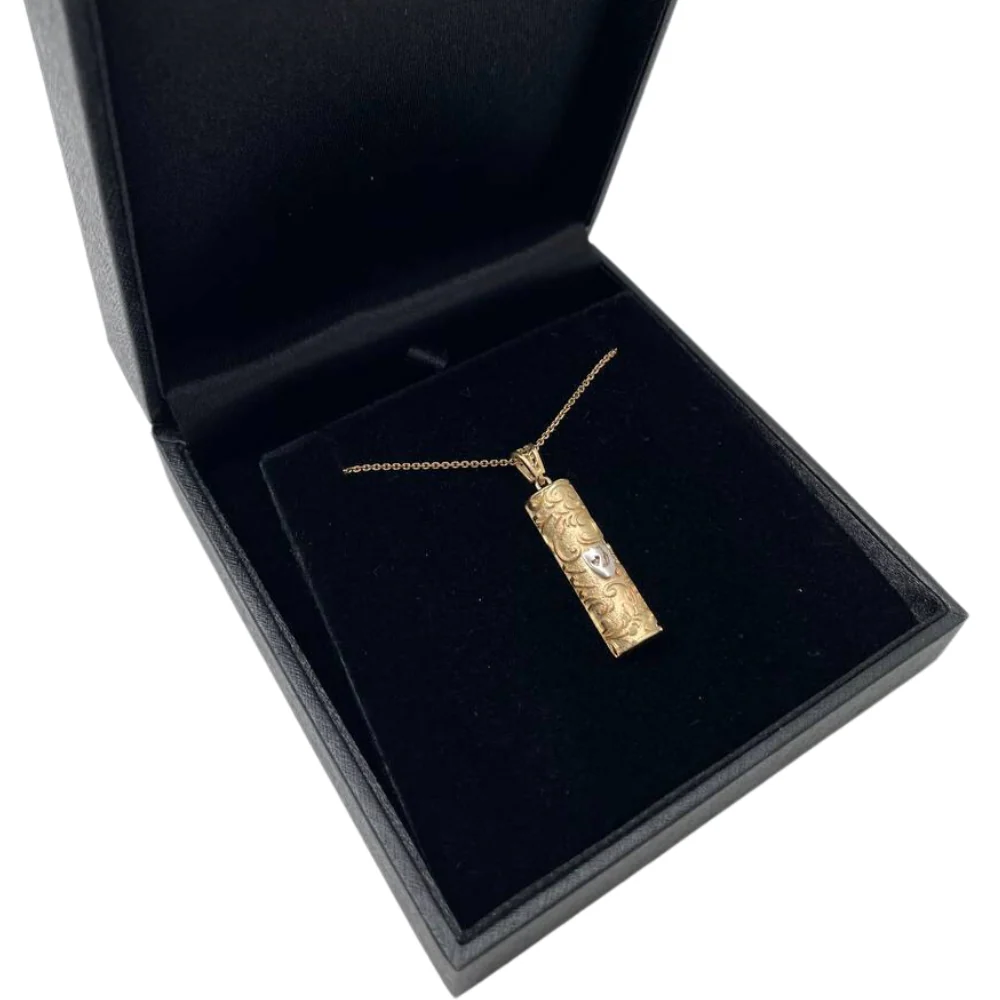 Vintage Style Mezuzah with Shin Pendant for Protection - 14K Gold - Image 3